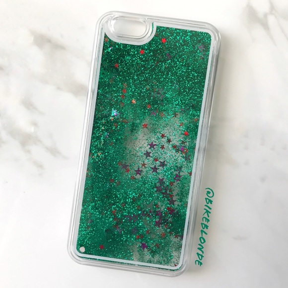 Accessories - NEW iPhone 6/6s/6+/6s+ Green Glitter Case